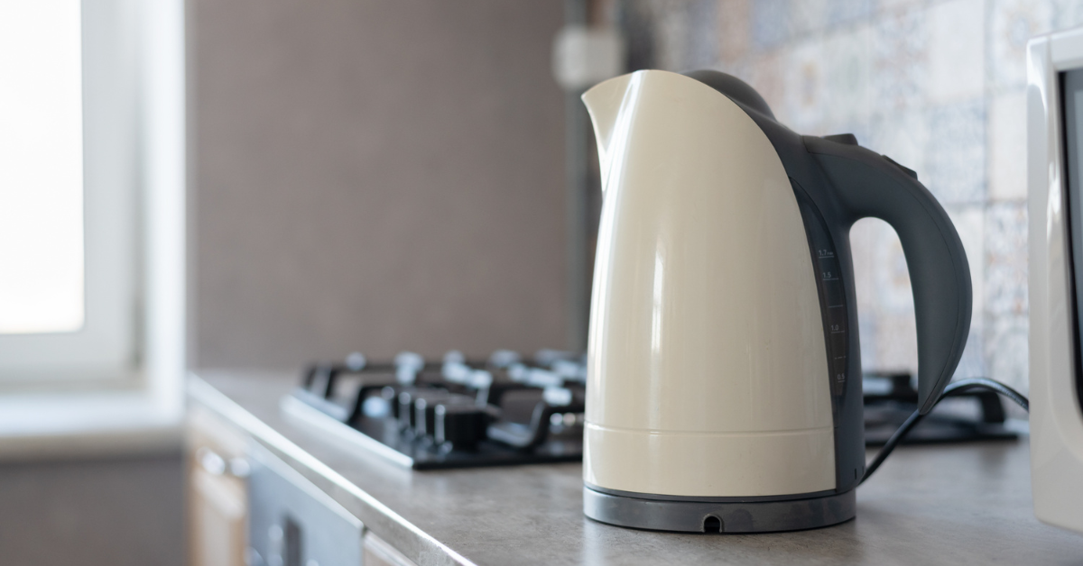 Quiet kettle on kitchen countertop