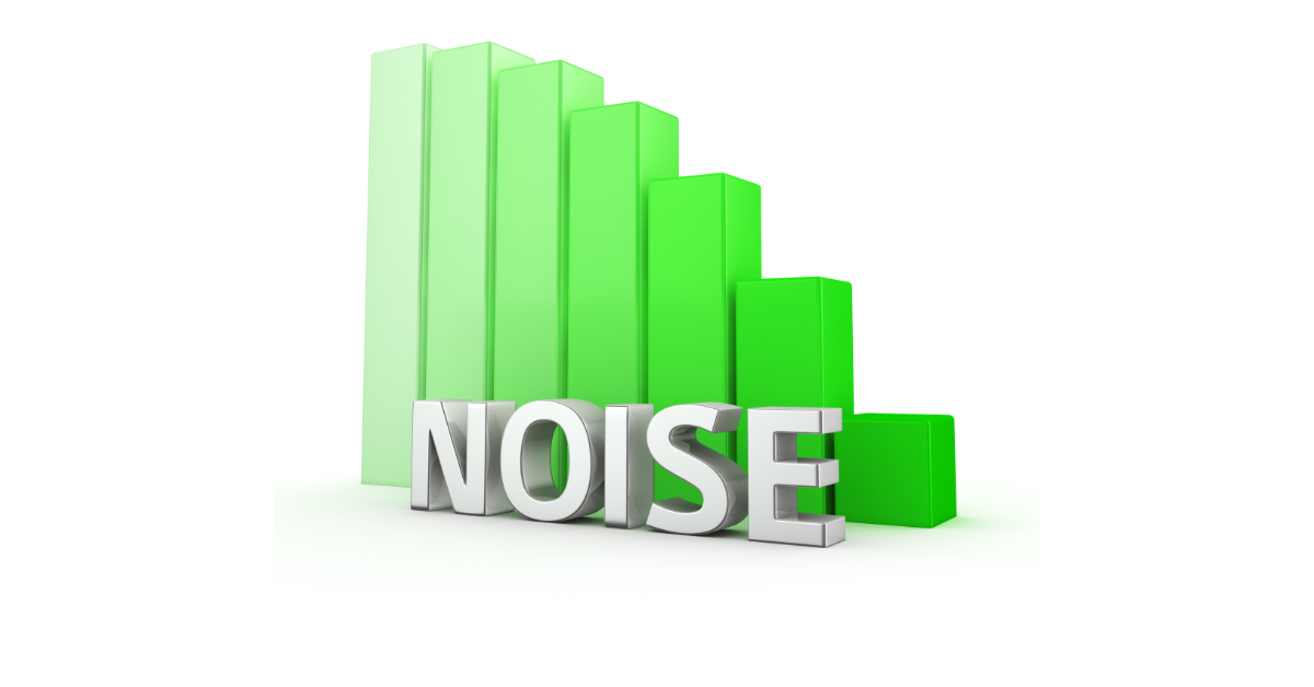 Bar chart showing decreasing noise levels
